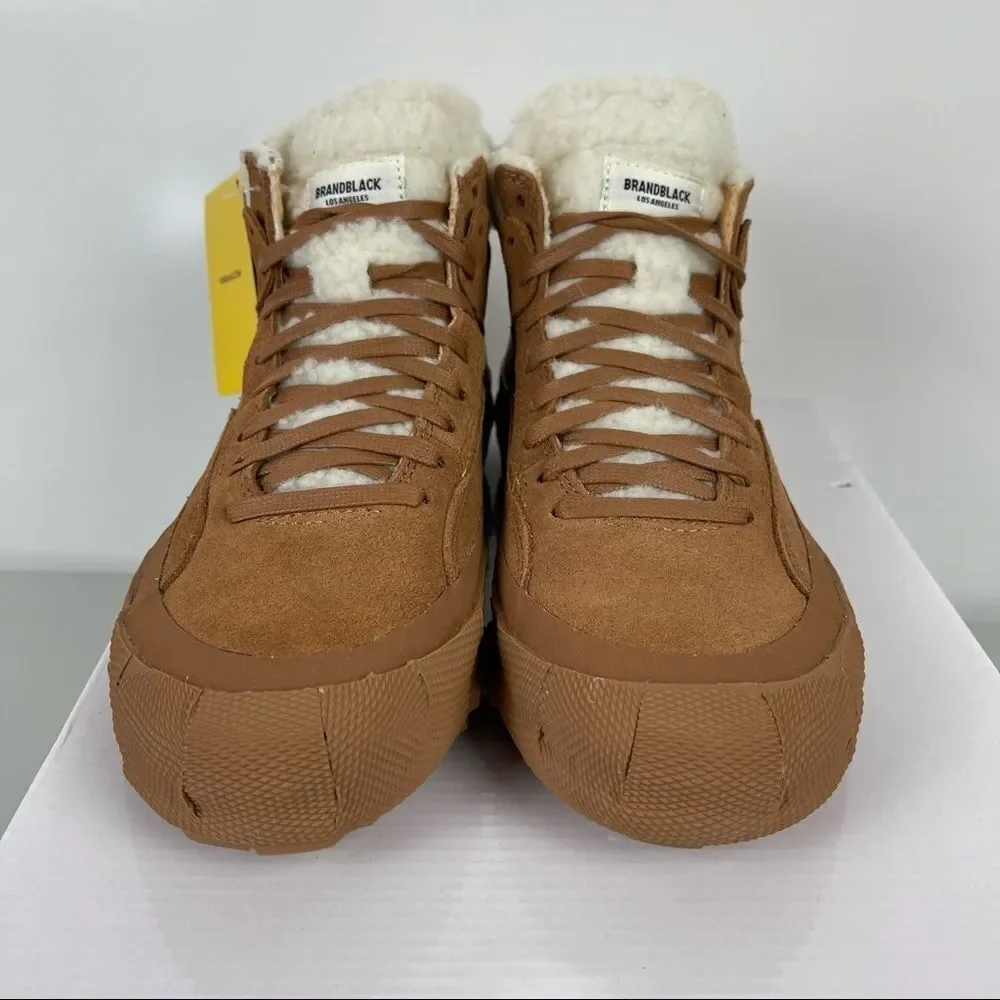 Brandblack Capo High Top Sneakers Suede Shearling Vibram Sole Women's 6.5 NWT